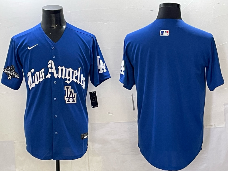 Men Los Angeles Dodgers Blank Blue 2025 Nike MLB Jersey style 002